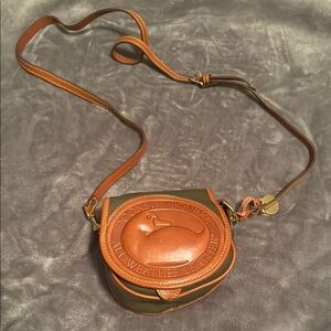 Dooney & Bourke Green and Brown Leather Crossbody Bag